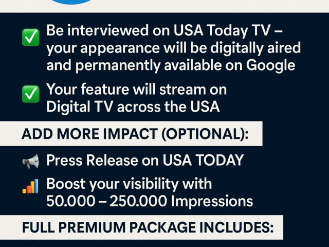 Get Interviewed on USA Today TV: Elevate Your Brand with Global Visibility Powered by Best Freelancing Services